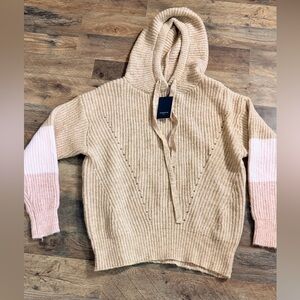 FRNCH Beige and Light Pink Women's Cowl Sweater